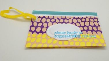 Reusable custom EVA wet wipe pouch, zipper baby wet wipe tissue bag, Portable EVA Custom wet tissue packaging bag with p supplier