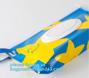 Plastic packaging bag baby EVA Tissue wet wipes bag, reusable and portable wet wipe pouch bag, Reusable wet wipe pouch t supplier