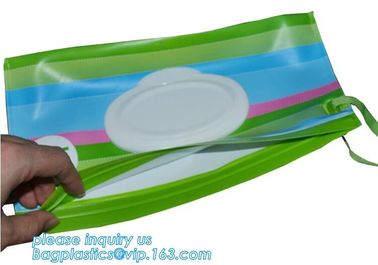 Travel wipes case reusable wet wipe bag travel wipes dispenser wipe, eco-friendly lovely baby wet wipe bag, wipes pouch supplier