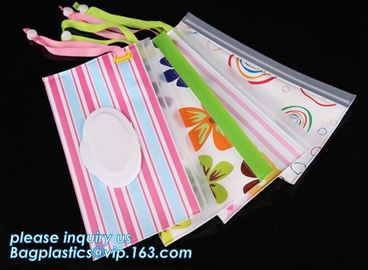 Reusable travel and portable baby wet wipe refill case dispenser, custom high quality reusable EVA wet wipe bag, contain supplier