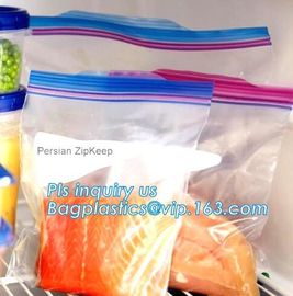 PE Double zipper seal food storage fresh-keeping bags, custom double tracking k bag, Double track plastic moisture supplier