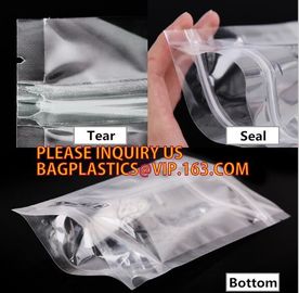 Resealable silver noni mylar zip lock bags with clear front and foil back, Resealable Foil Lined Stand Up Colorful Print supplier