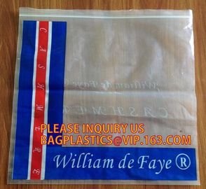 k resealable plastic packaging bags for clothes, PE / PE / PP plastic zipper plastic bags for clothes, hanger hook supplier