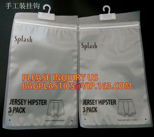 Hook Top zip plastic bag food packaging/ 3 side seal zipper bag/ stand up pouch k bag for meat,pork,beef,sea food supplier