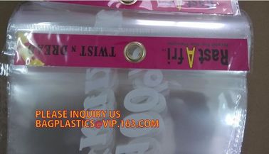 k resealable plastic packaging bags for clothes, PE / PE / PP plastic zipper plastic bags for clothes, hanger hook supplier