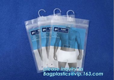 Hook Top zip plastic bag food packaging/ 3 side seal zipper bag/ stand up pouch k bag for meat,pork,beef,sea food supplier