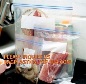 Food grade packing PE transparent custom printed zipper bags with double zipper, Sandwich k baggies food freezer supplier