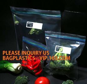 clear or printed k bag with double track for food or fruit storage, LDPE self sealing storage blank zip bag, packs supplier