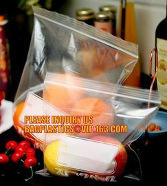 Food grade packing PE transparent custom printed zipper bags with double zipper, Sandwich k baggies food freezer supplier