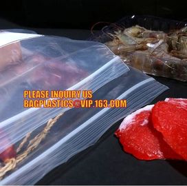 Food grade packing PE transparent custom printed zipper bags with double zipper, Sandwich k baggies food freezer supplier