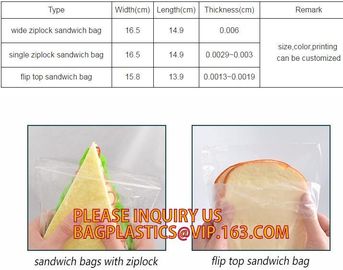 Food grade packing PE transparent custom printed zipper bags with double zipper, Sandwich k baggies food freezer supplier