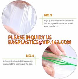 Food grade packing PE transparent custom printed zipper bags with double zipper, Sandwich k baggies food freezer supplier