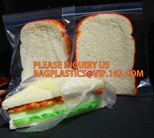 Food grade packing PE transparent custom printed zipper bags with double zipper, Sandwich k baggies food freezer supplier