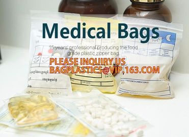 meidical bags, zipper medicine bags, zipper biohazard bag, hospital zipper bags, zip lock bags, zipper seal bags, grip supplier