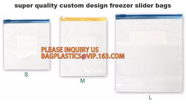 Food grade packing PE transparent custom printed zipper bags with double zipper, Sandwich k baggies food freezer supplier