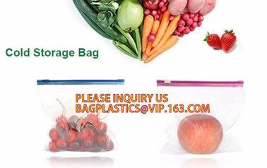 Food grade packing PE transparent custom printed zipper bags with double zipper, Sandwich k baggies food freezer supplier