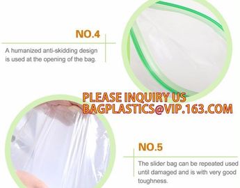 Food grade packing PE transparent custom printed zipper bags with double zipper, Sandwich k baggies food freezer supplier