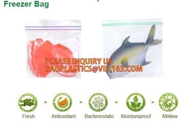 Food grade packing PE transparent custom printed zipper bags with double zipper, Sandwich k baggies food freezer supplier