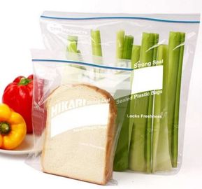 Food grade packing PE transparent custom printed zipper bags with double zipper, Sandwich k baggies food freezer supplier