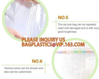 Food grade packing PE transparent custom printed zipper bags with double zipper, Sandwich k baggies food freezer supplier