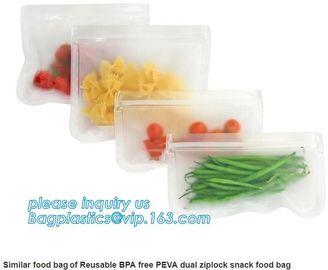 China manufacturer custom foodgrade reusable peva food storage bag, Reusable outdoor beverage fruit Storage Bags Zip Sea supplier