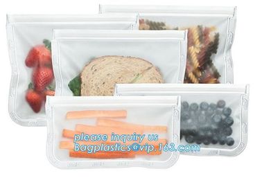 Clear Food Grade Stand-Up Leakproof Reusable PEVA Storage Bag, Preservation Bags for Vegetable,Fruit, Meat, Fish, Snack supplier