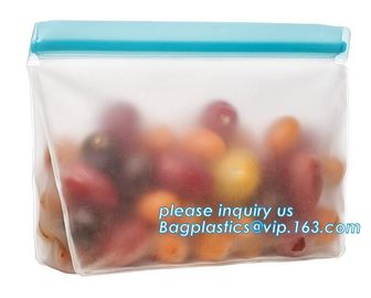 Clear Food Grade Stand-Up Leakproof Reusable PEVA Storage Bag, Preservation Bags for Vegetable,Fruit, Meat, Fish, Snack supplier