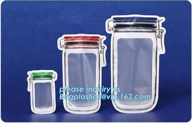 Matte Clear Bags Zip Lock Resealable Packing Grain Food Pouches, Reusable Sealing Food Pouches With Window For Storing C supplier