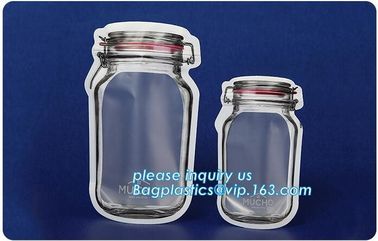 Matte Clear Bags Zip Lock Resealable Packing Grain Food Pouches, Reusable Sealing Food Pouches With Window For Storing C supplier