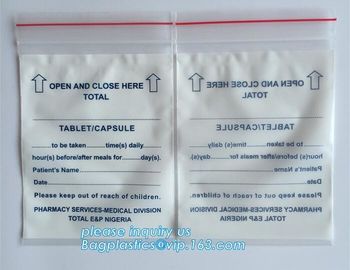 ldpe zip lock medicine bag small printed k pill bag, medical/drug/pill zip lock bags, resealable print k/zip supplier