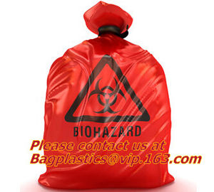 Medical Biohazard Waste Garbage Bag, biohazard drawtape trash bag, hospital garbage bag, biohazardous refuse bag, bageas supplier