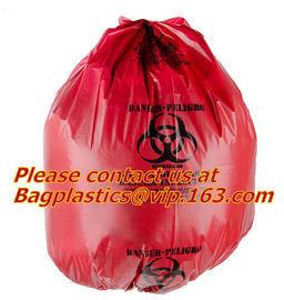 Medical Biohazard Waste Garbage Bag, biohazard drawtape trash bag, hospital garbage bag, biohazardous refuse bag, bageas supplier