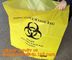 yellow printing self adhesive biohazard waste bag, Yellow infectious medical waste disposal plastic bag Biohazard garbag supplier