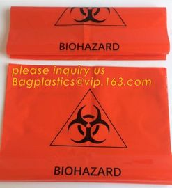 Biohazard Garbage Bag for hospital Waste, Biohazard medical waste Plastic Bags For clinical Disposal, HDPE biodegradable supplier