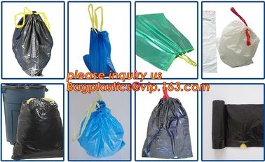 LDPE drawstring type biohazard waste garbage bag, HDPE drawstring type biohazard waste garbage bag, isolation infectious supplier