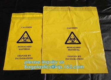 HDPE plastic drawstring biohazard garbage waste, Heavy duty safety plastic biohazard,ENVELOPE BAGS, ENVELOPE, SELF SEAL supplier