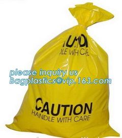 Biohazard sterilization disposable medical bag, garden waste bag, Yellow Medical Waste Bag for Hospital Garbage, bagplas supplier