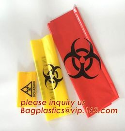 Biohazard sterilization disposable medical bag, garden waste bag, Yellow Medical Waste Bag for Hospital Garbage, bagplas supplier