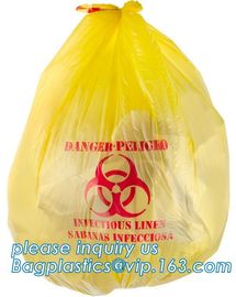 Biohazard sterilization disposable medical bag, garden waste bag, Yellow Medical Waste Bag for Hospital Garbage, bagplas supplier