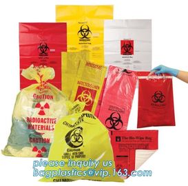 Biohazard sterilization disposable medical bag, garden waste bag, Yellow Medical Waste Bag for Hospital Garbage, bagplas supplier