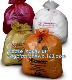 Biohazard medical waste bag for hospitals, Disposal Plastic Medical waste bags, Plastic Pe Medical Biohazard Waste Bag supplier