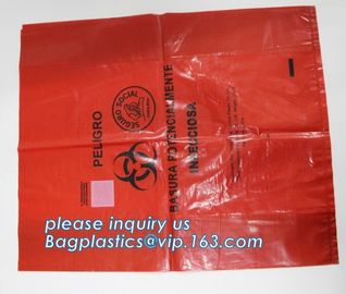 Biodegradable Medical Biohazard Waste Bag- Cheap Price, LDPE Medical Biohazard Waste Plastic Trash Bags, pocket biohazar supplier