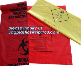 Biodegradable Medical Biohazard Waste Bag- Cheap Price, LDPE Medical Biohazard Waste Plastic Trash Bags, pocket biohazar supplier