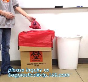 Biodegradable Medical Biohazard Waste Bag- Cheap Price, LDPE Medical Biohazard Waste Plastic Trash Bags, pocket biohazar supplier