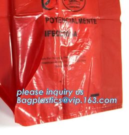 Biodegradable Medical Biohazard Waste Bag- Cheap Price, LDPE Medical Biohazard Waste Plastic Trash Bags, pocket biohazar supplier