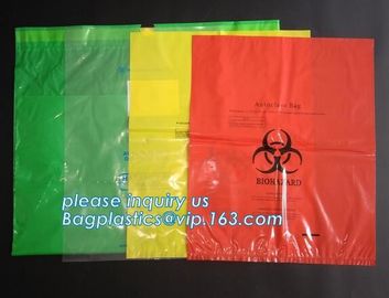 Biohazard infectious plastic waste bags Dustbin liners, PE biohazard eco bag, Biohazard Bags for medical waste use, pac supplier