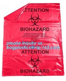 Biohazard infectious plastic waste bags Dustbin liners, PE biohazard eco bag, Biohazard Bags for medical waste use, pac supplier