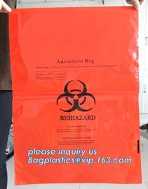 Heavy Duty Dustbin liner Plastic biohazard infectious waste, Biohazard Garbage Bag for Medication, biohazard on roll cus supplier