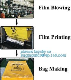 44 Gallon 37&quot; X 50&quot; Red Isolation Infectious Waste Bag / Biohazard Bag Linear Low Density 3.0 Mil, bagplastics, bagease supplier