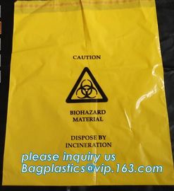 Biohazard Medical Waste Plastic Trash Bag For Hospital, biohazard specimen bag k bag, pharmacy use bags for hospit supplier